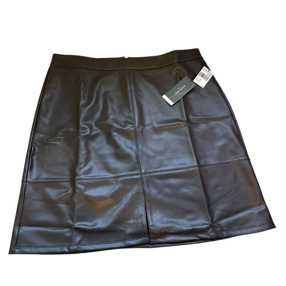 NYDJ NWT Faux Leather Cordovan Brown Women’s Size 18 Skirt